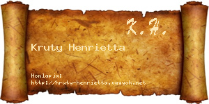 Kruty Henrietta névjegykártya